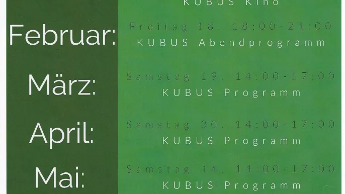 KUBUS Halbjahresprogramm Januar - Juni 2022 (Foto: Lorenz Naeff)